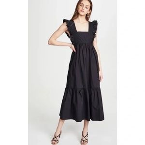 NWT Self Portrait Black Poplin Midi dress
